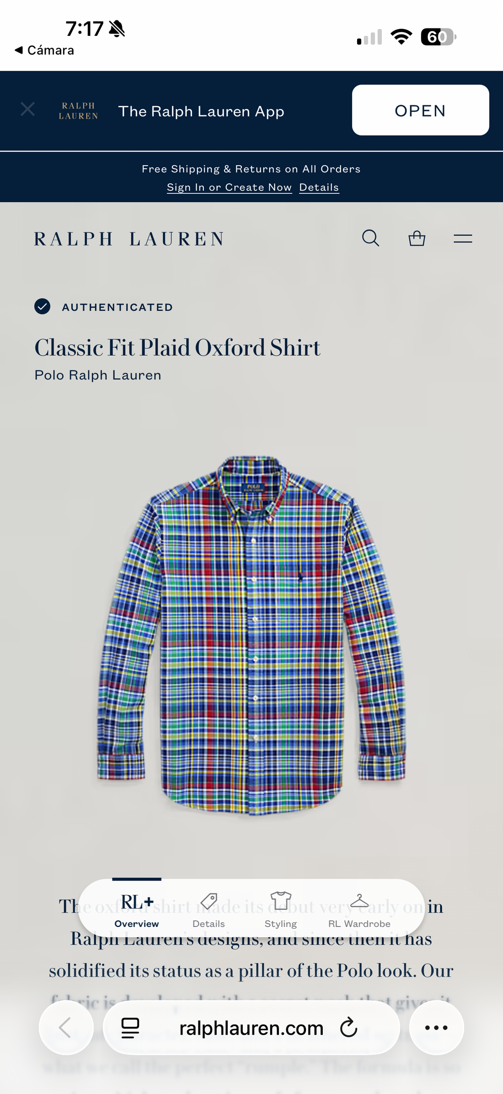 CAMISA RALPH LAUREN