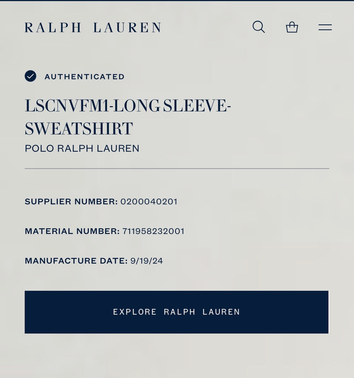 SUETER RALPH LAUREN