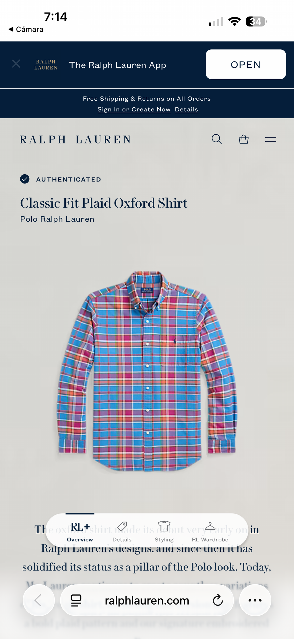 CAMISA RALPH LAUREN