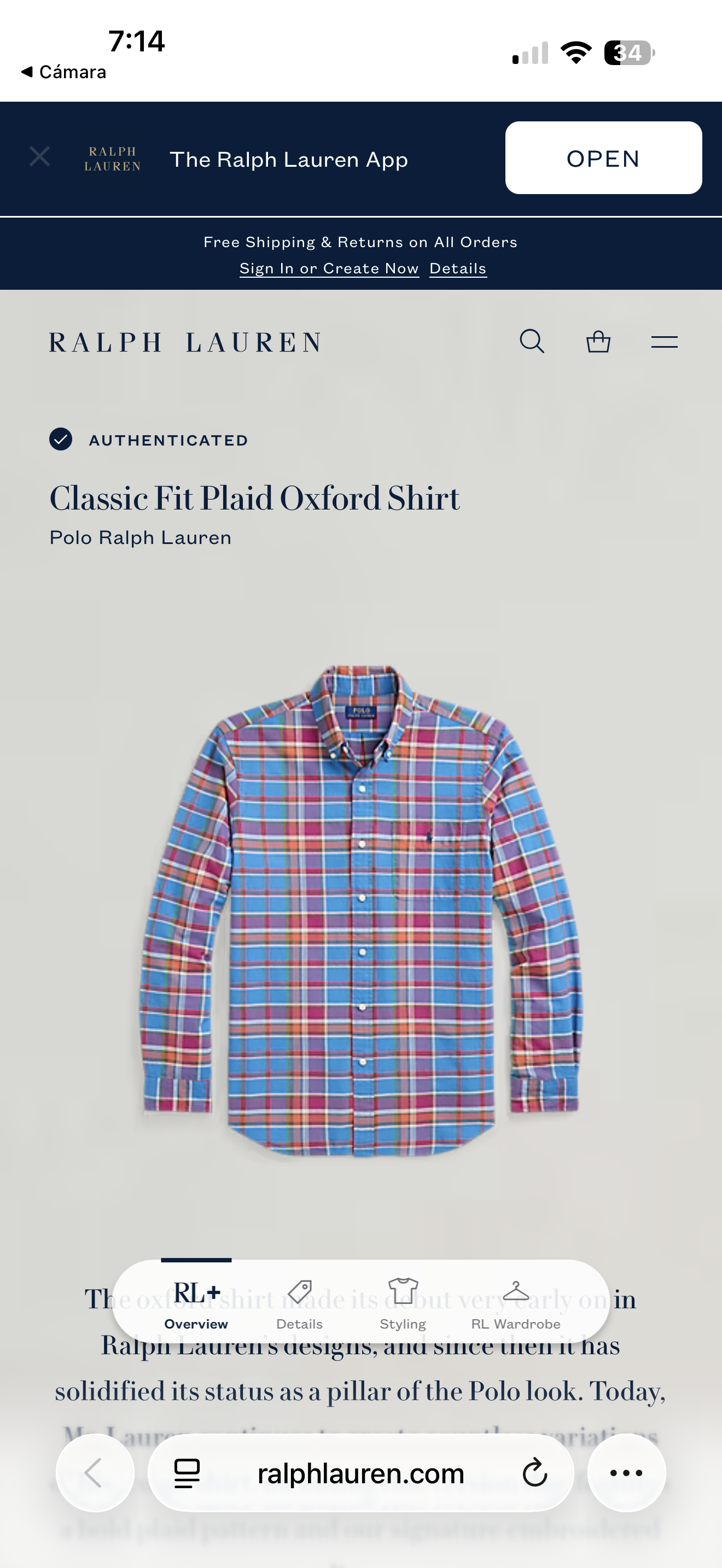 CAMISA RALPH LAUREN