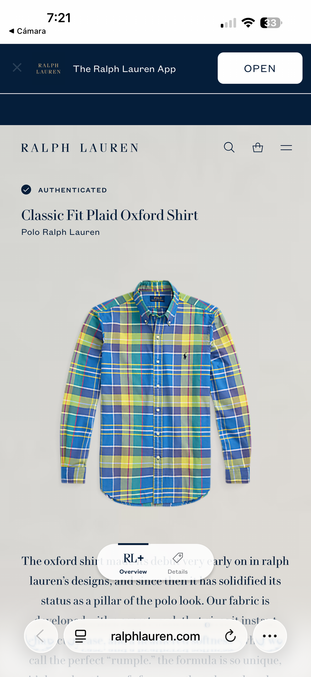 CAMISA RALPH LAUREN
