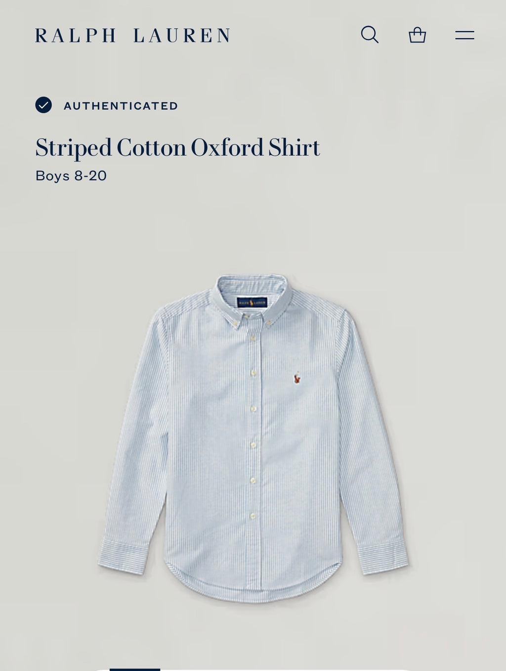 CAMISA NIÑO RALPH LAUREN