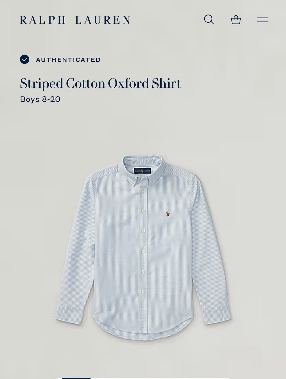 CAMISA NIÑO RALPH LAUREN