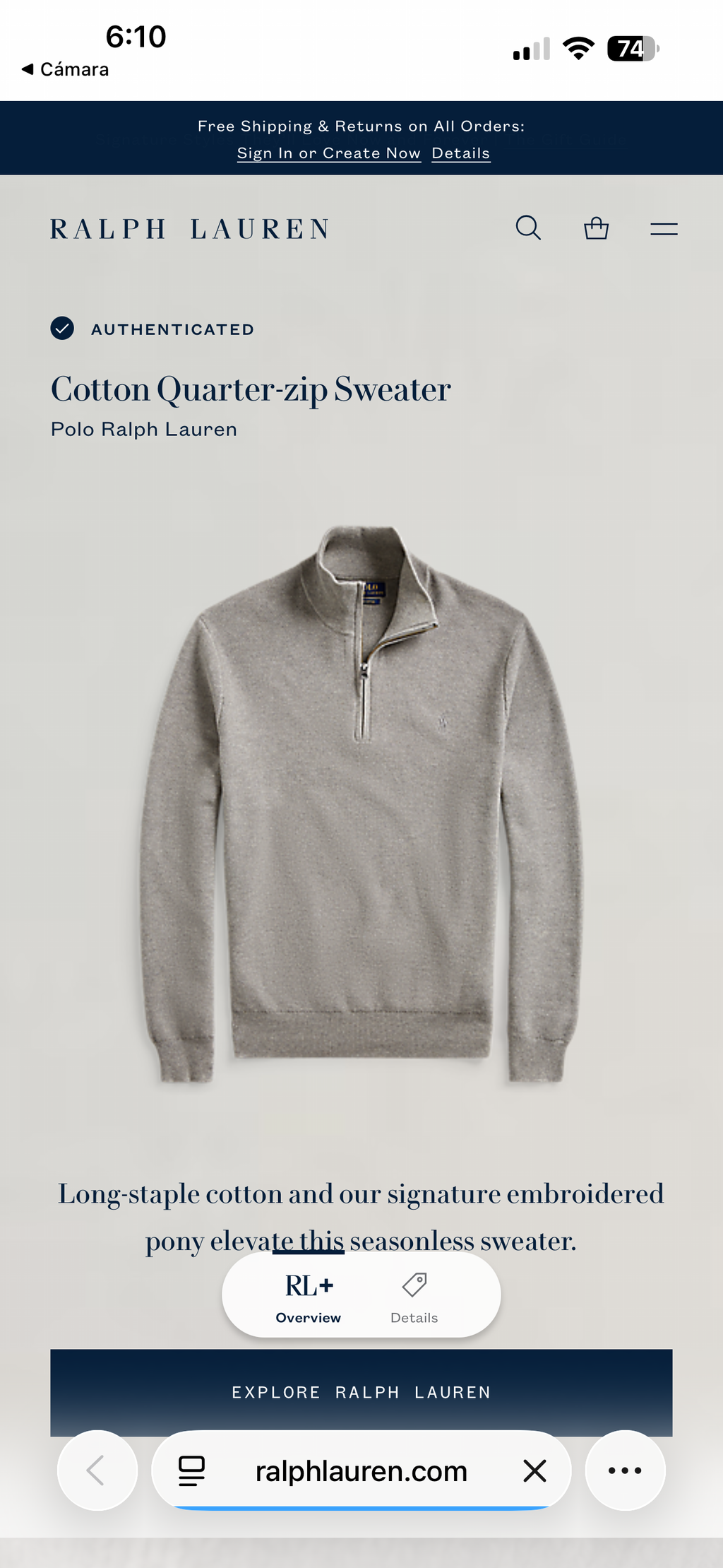 SUETER RALPH LAUREN