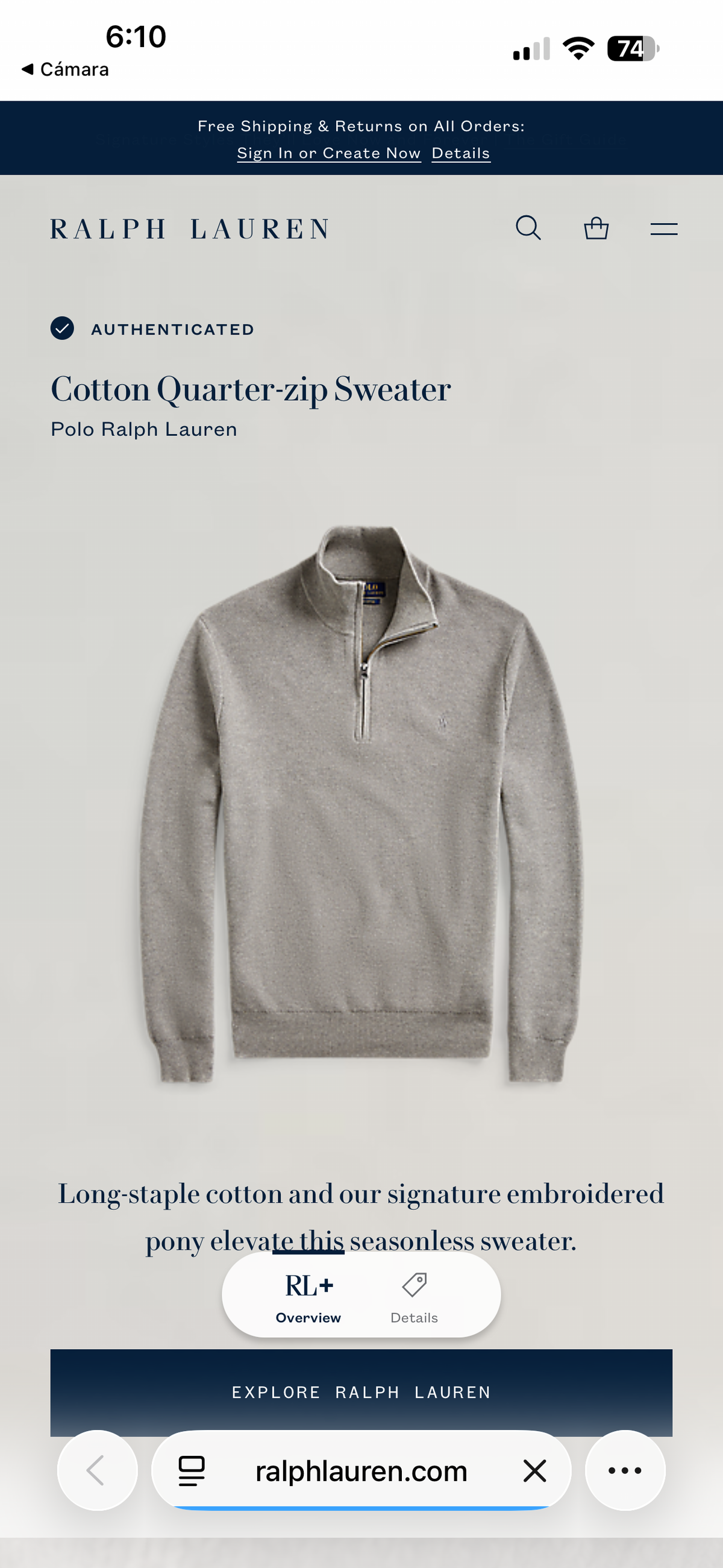 SUETER RALPH LAUREN
