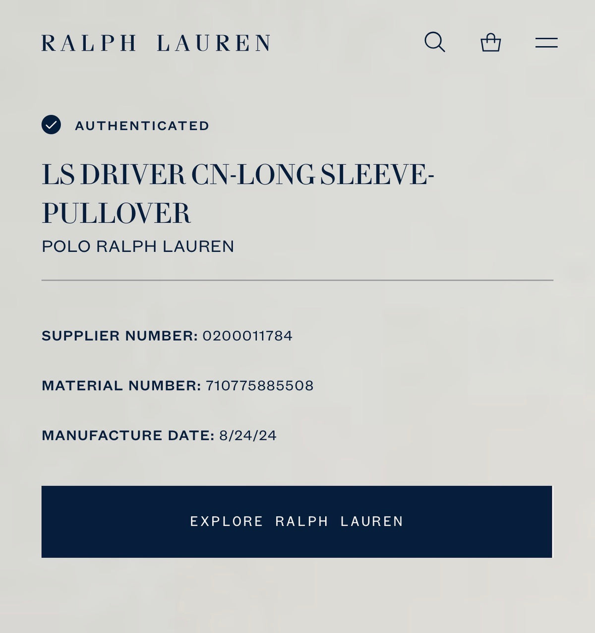 SUETER RALPH LAUREN