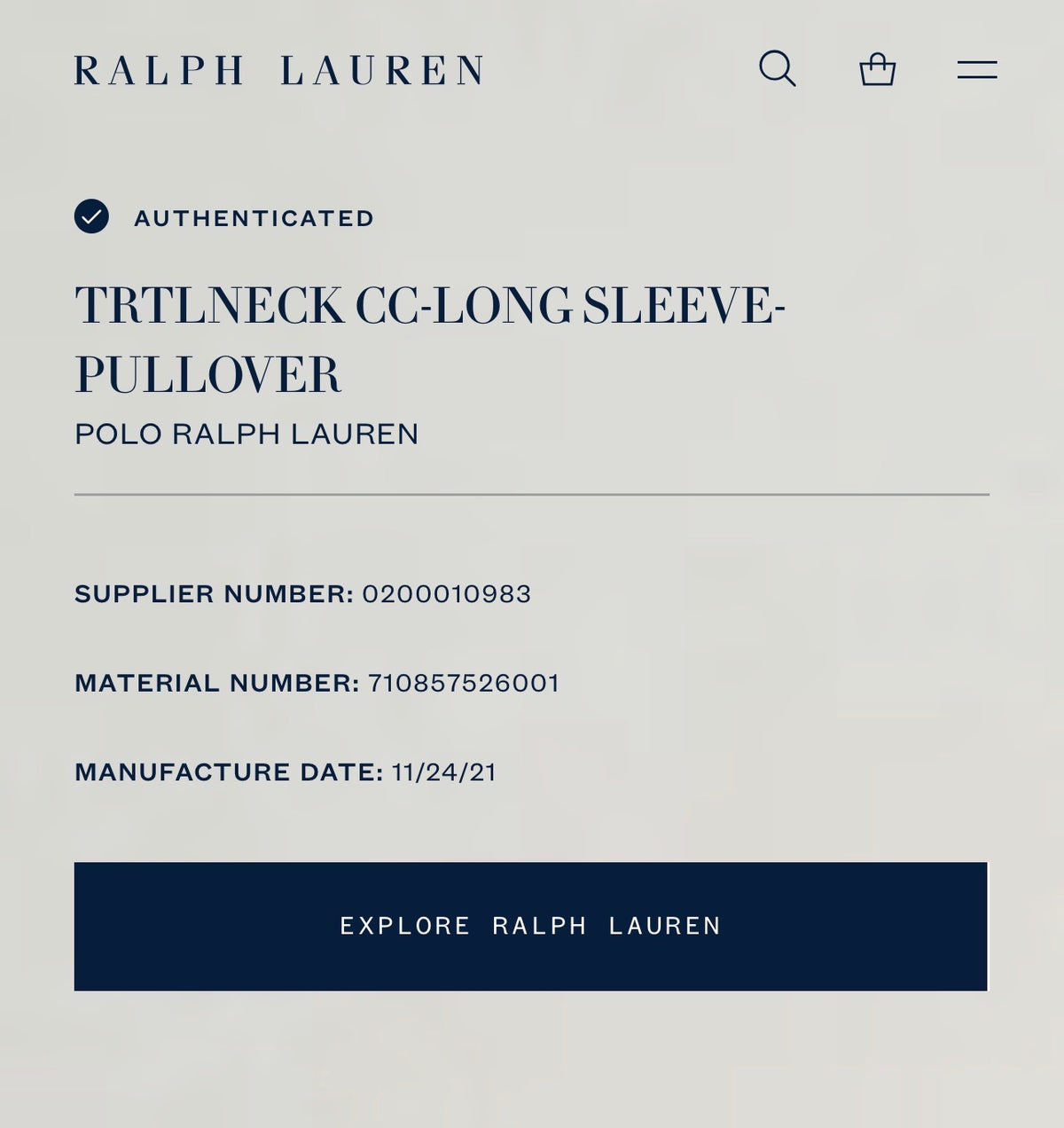 SUETER RALPH LAUREN