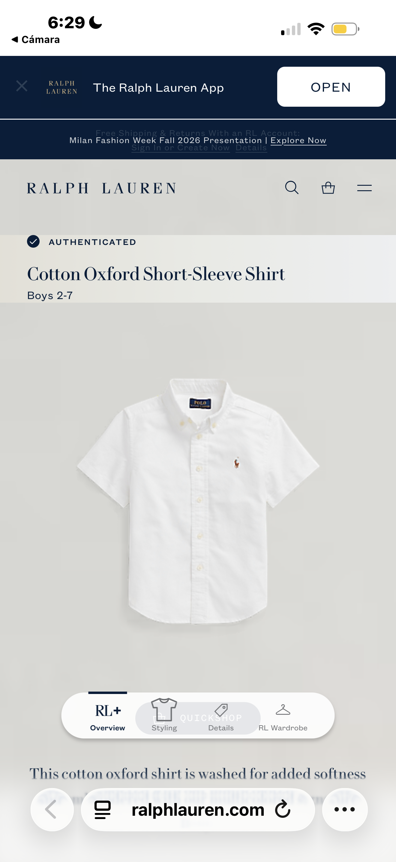 CAMISA RALPH LAUREN