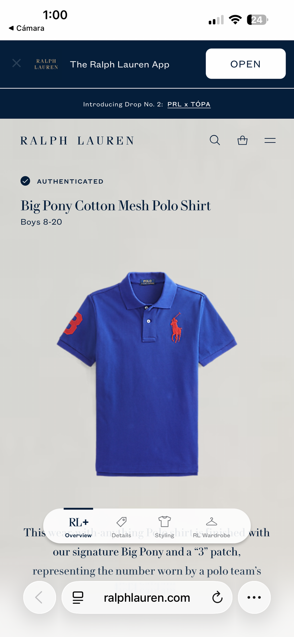 PLAYERA NIÑO RALPH LAUREN