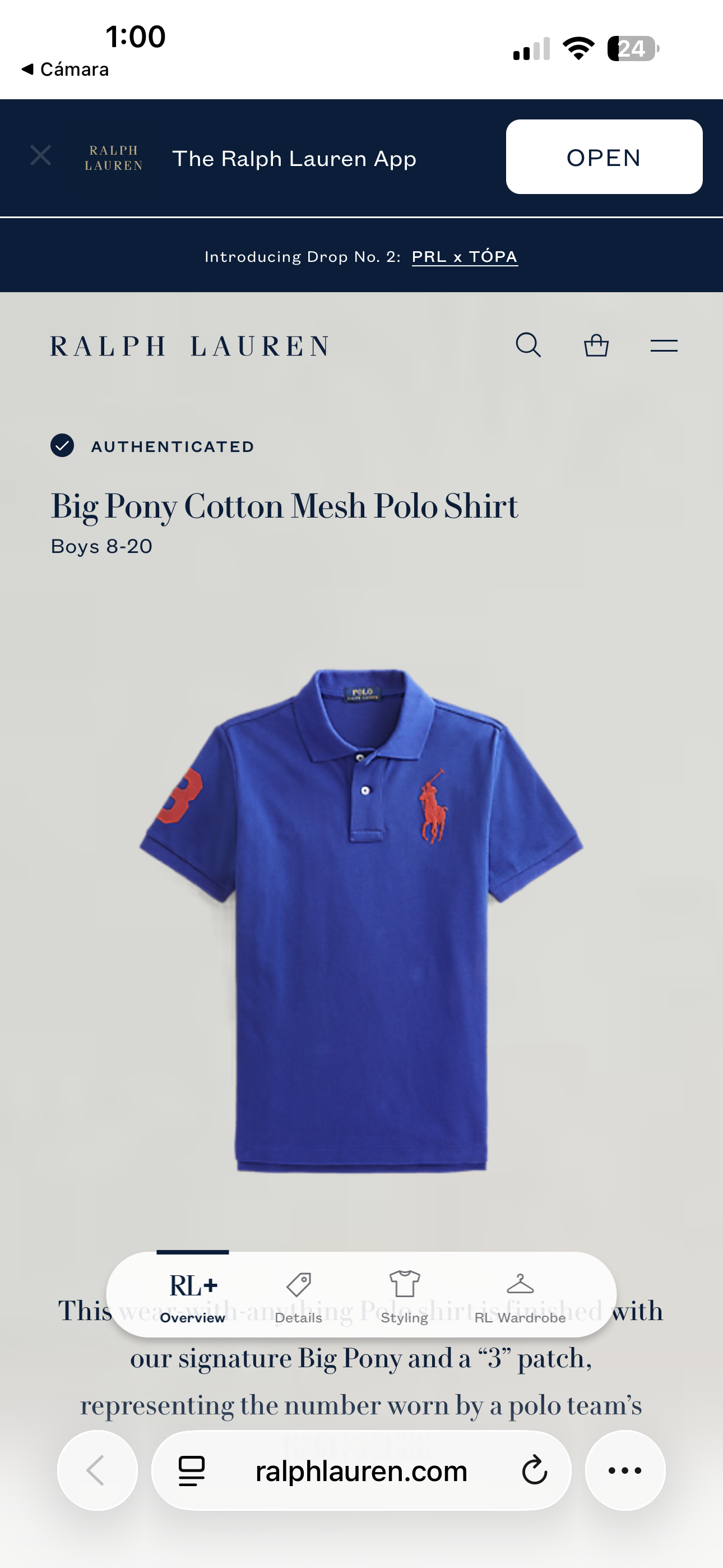PLAYERA NIÑO RALPH LAUREN