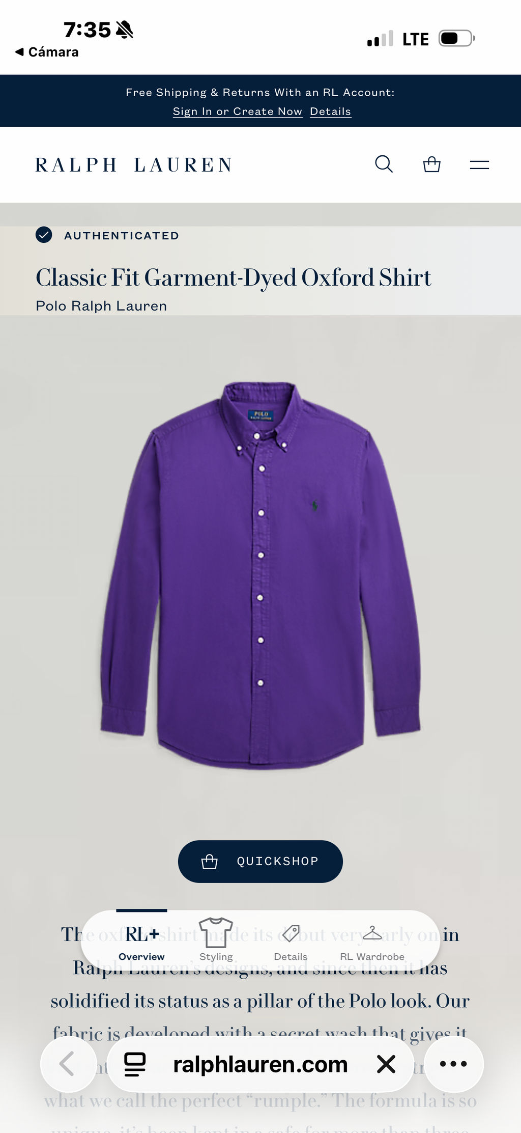 CAMISA RALPH LAUREN