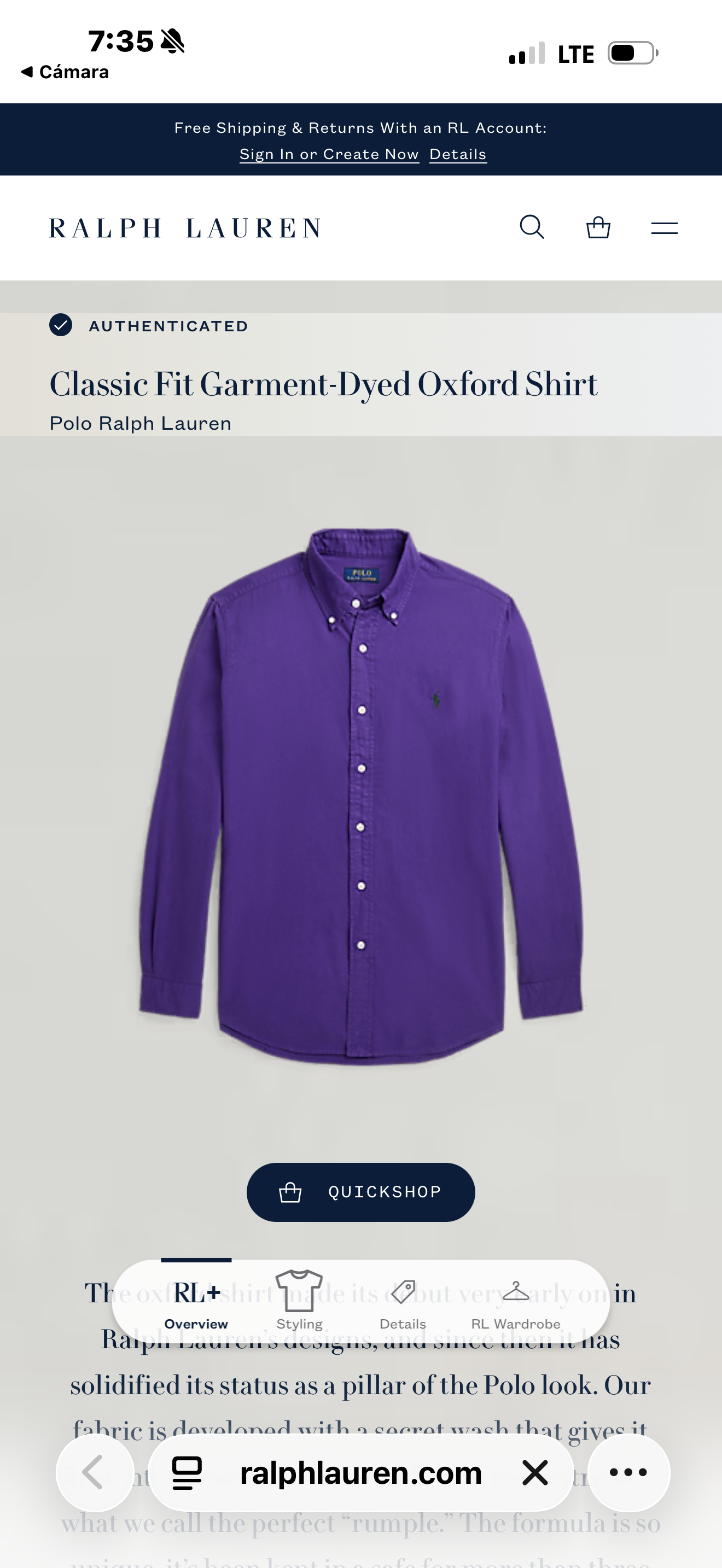 CAMISA RALPH LAUREN