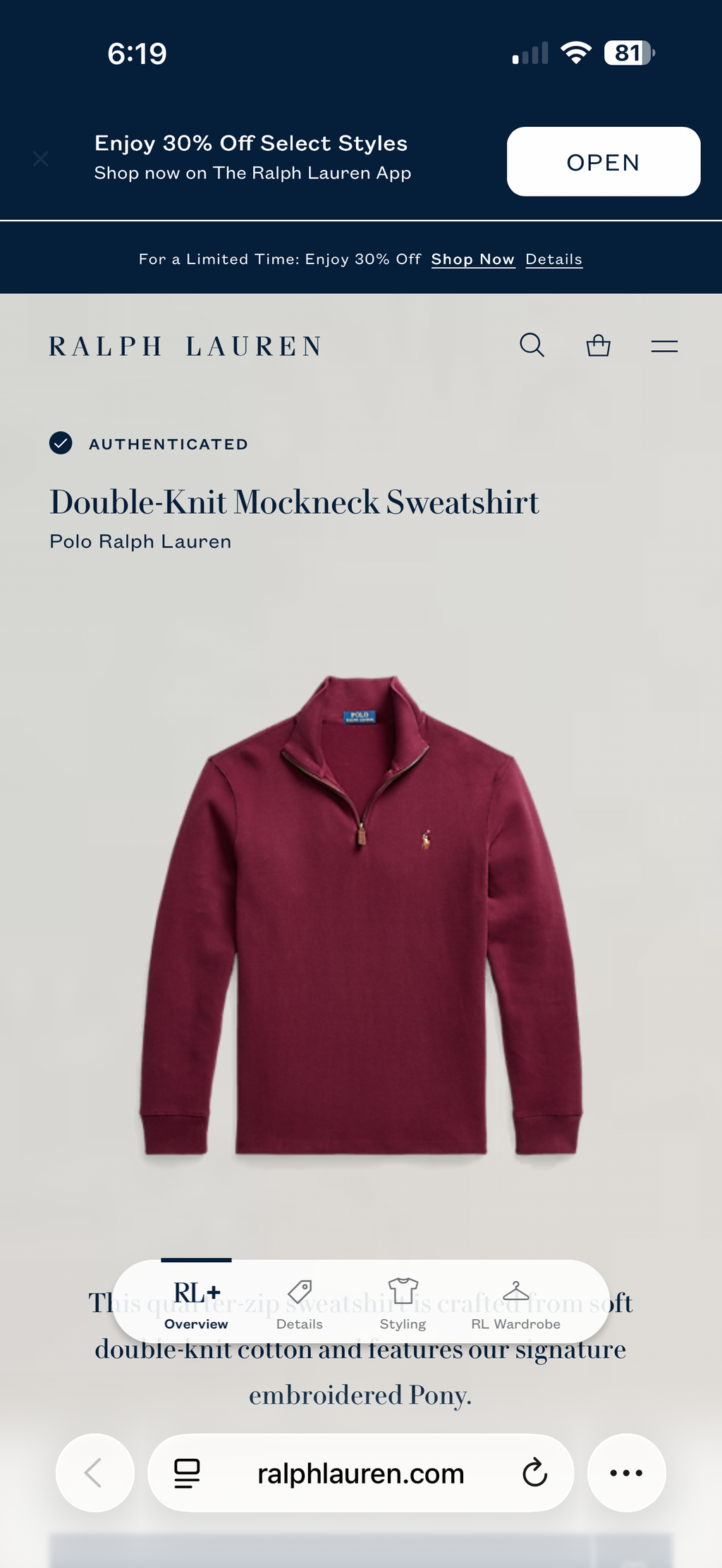 SUÉTER RALPH LAUREN