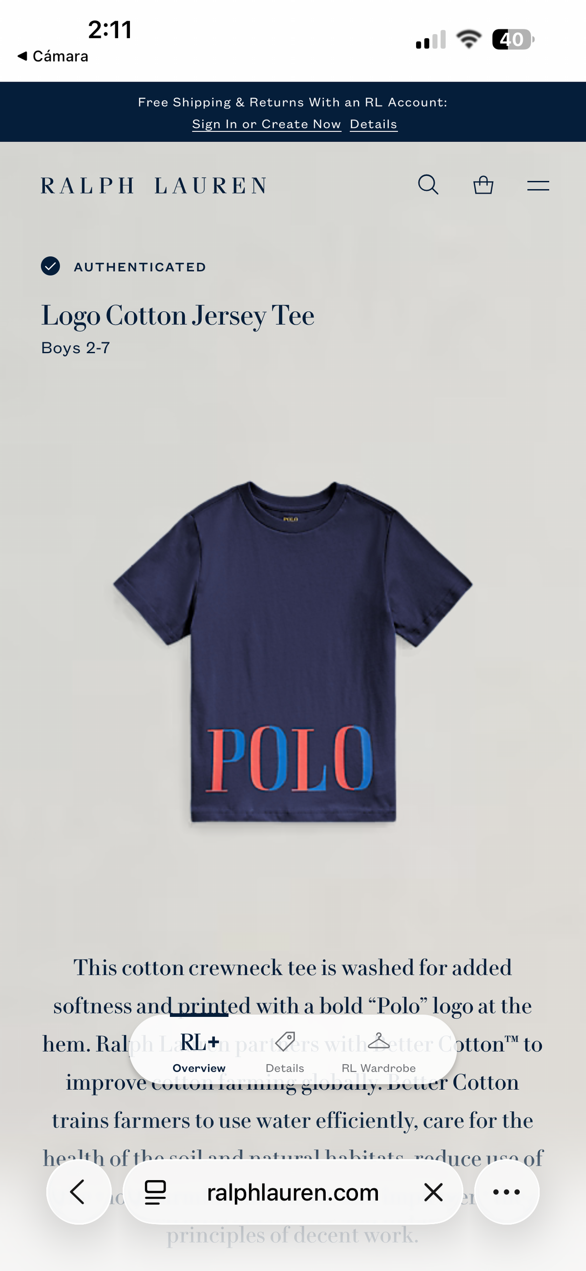PLAYERA NIÑO RALPH LAUREN